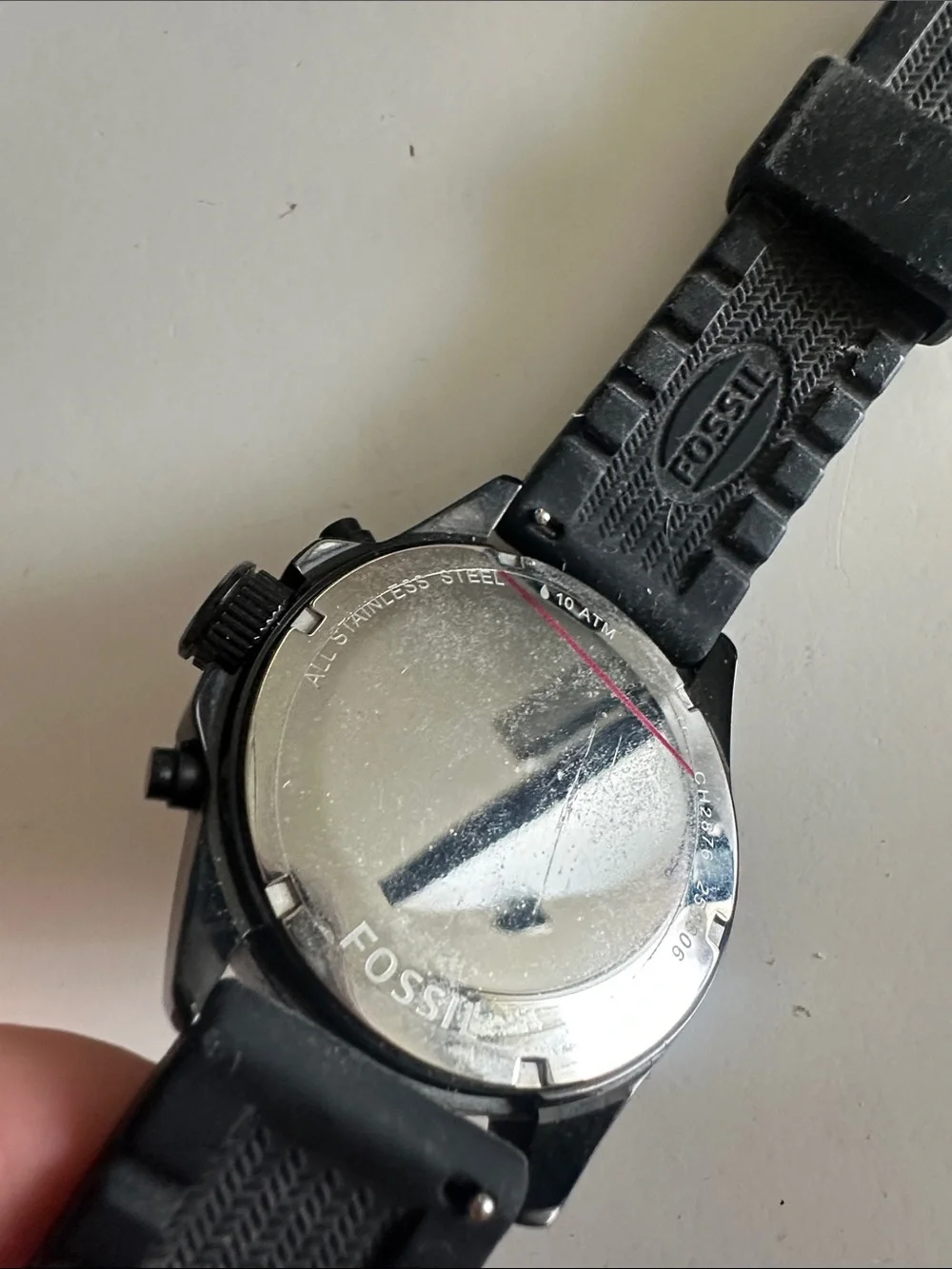 Fossil Keaton Chronograph CH2816 Men's Watch – Black/Burgundy – Needs Battery